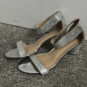 Sparkly silver heels